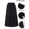 thumbnail image 2 of Sunzeyvora Women’s Cotton Tiered Maxi Skirt – Long Flowy Boho Skirt with Elastic Waist - Without Pockets, 2 of 3