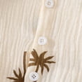 thumbnail image 4 of CAICJ98 Toddler Baby Boy Clothes Linen Summer Outfits Tropical Vacation Button Up Short Sleeve Shirts & Shorts Set Baby Clothes for Boys (Khaki,3-4 Years), 4 of 7