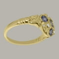 thumbnail image 4 of LBG British Made Stunning 10k Yellow Gold Natural Tanzanite & Diamond Womens Anniversary Ring - 33 size options - Size 8.5, 4 of 7