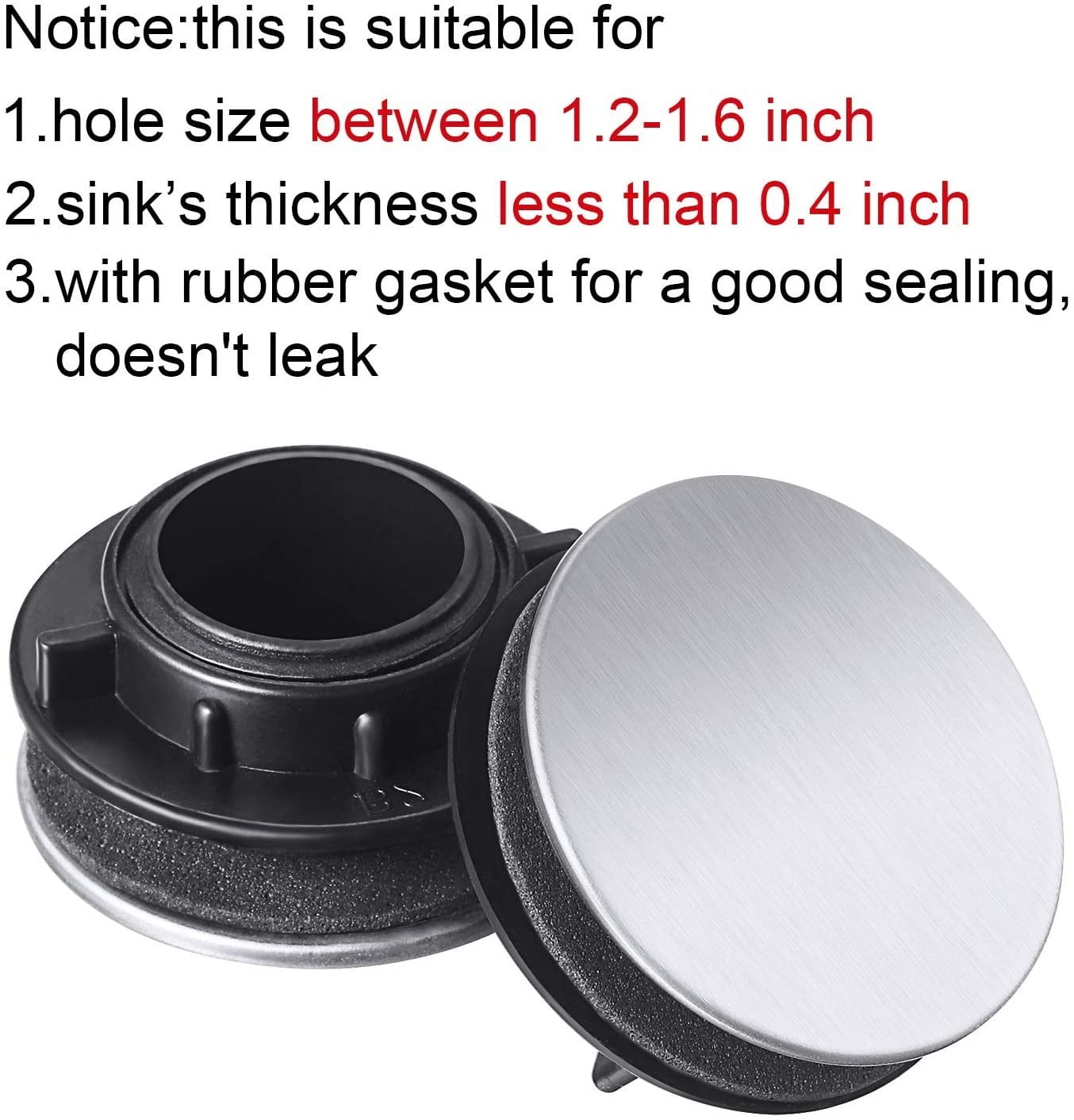 Wuweikeji 8pcs Stainless Steel Faucet Hole Cover 36mm Diameter Compatible with 26-32mm Sink/Tube Hole Anti-Leak & Easy Drainage Kitchen Accessory