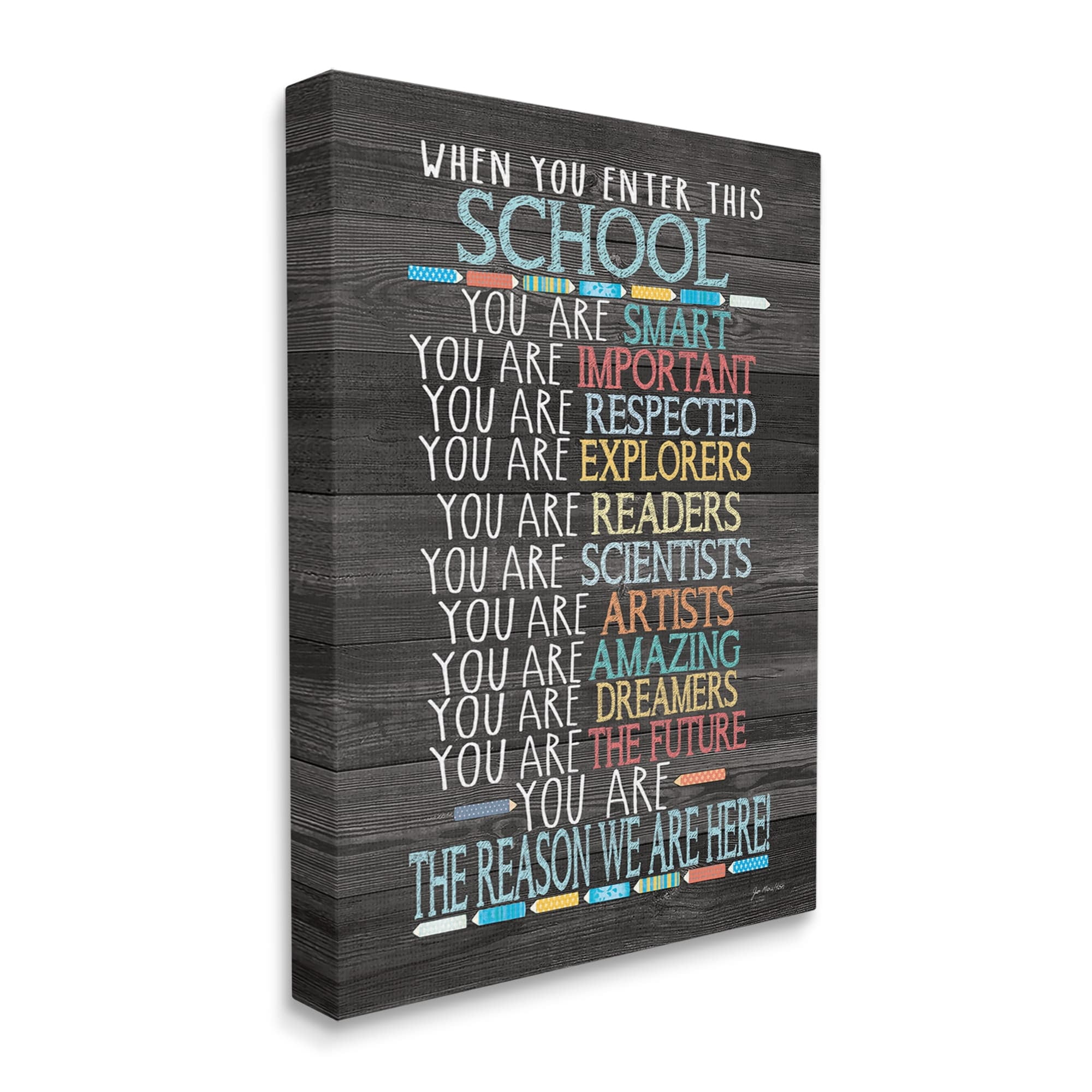 Stupell When You Enter This School List Inspirational Painting Gallery Wrapped Canvas Print Wall Art