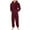 Wine, variant on Mens Plus Size Sharpe Lined Hooded Jumpsuit Full Zip Long Sleeve Warm Pajamas Solid Color Pockets Fleece One Piece Jumpsuits