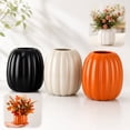 thumbnail image 5 of Halloween Pumpkin Shape Vase for Dry Flower Halloween Thanksgiving Decorations,6.7*5.5 Inch Flower Decorative Vase Fall Decorations - Modern Pot for Home Room Office Party Wedding(Black), 5 of 8