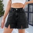 thumbnail image 6 of zbxnLI Jean Shorts for Women High Waisted Split Denim Shorts Pull on Short Jeans Fashion Clothes, 6 of 7