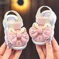 thumbnail image 2 of REDARER Toddler Kids Bow Rhinestone Closed Toe Sandals Non- First Walker Shoes for Girls Summer,6, 2 of 5