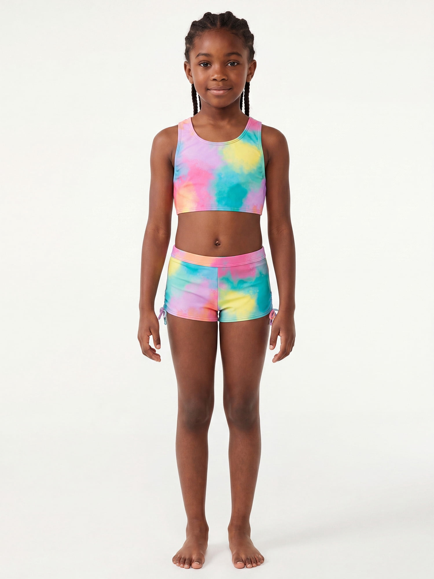 Ocean Gear Girls Two Piece Boy Leg Sporty Swim Set, Sizes 4-18