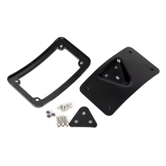 Motorcycle Curved Laydown License Plate Stand Holder Mount Bracket for