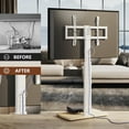 thumbnail image 6 of FITUEYES Floor TV Stand for 32-70 Inch Flat or Curved TVs up to 88 lbs, Height Adjustable, Swivel TV Mount Stand with Sturdy Wood Base, White, 6 of 8
