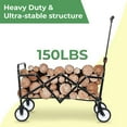 thumbnail image 3 of LAZY BUDDY Folding Garden Cart Collapsible Utility Wagon with Adjustable Handle & 360° Wheels for Outdoor Camping Shopping Beach, 3 of 8