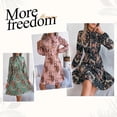 thumbnail image 2 of AUSDIOCA Long Sleeve Dress For Women Floral Pleated A Line Midi Dresses for Summer or Spring, 2 of 7