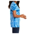 thumbnail image 3 of Womens Tie-Dye V-Neck Cotton Tee Royal 2X-Large, 3 of 6