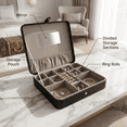 thumbnail image 5 of Hives and Honey Opal Large Women Jewelry Organizer Travel Case with Mirror in Black, 5 of 8