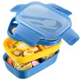 thumbnail image 2 of Caja de almuerzo Irfora Fiambrera Bento Box de 1,9 L con juego de utensilios, 8 compartimentos, 3 contenedores apilables, gran capacidad para adultos, niños, Camping, oficina Irfora Caja de almuerzo, 2 of 7