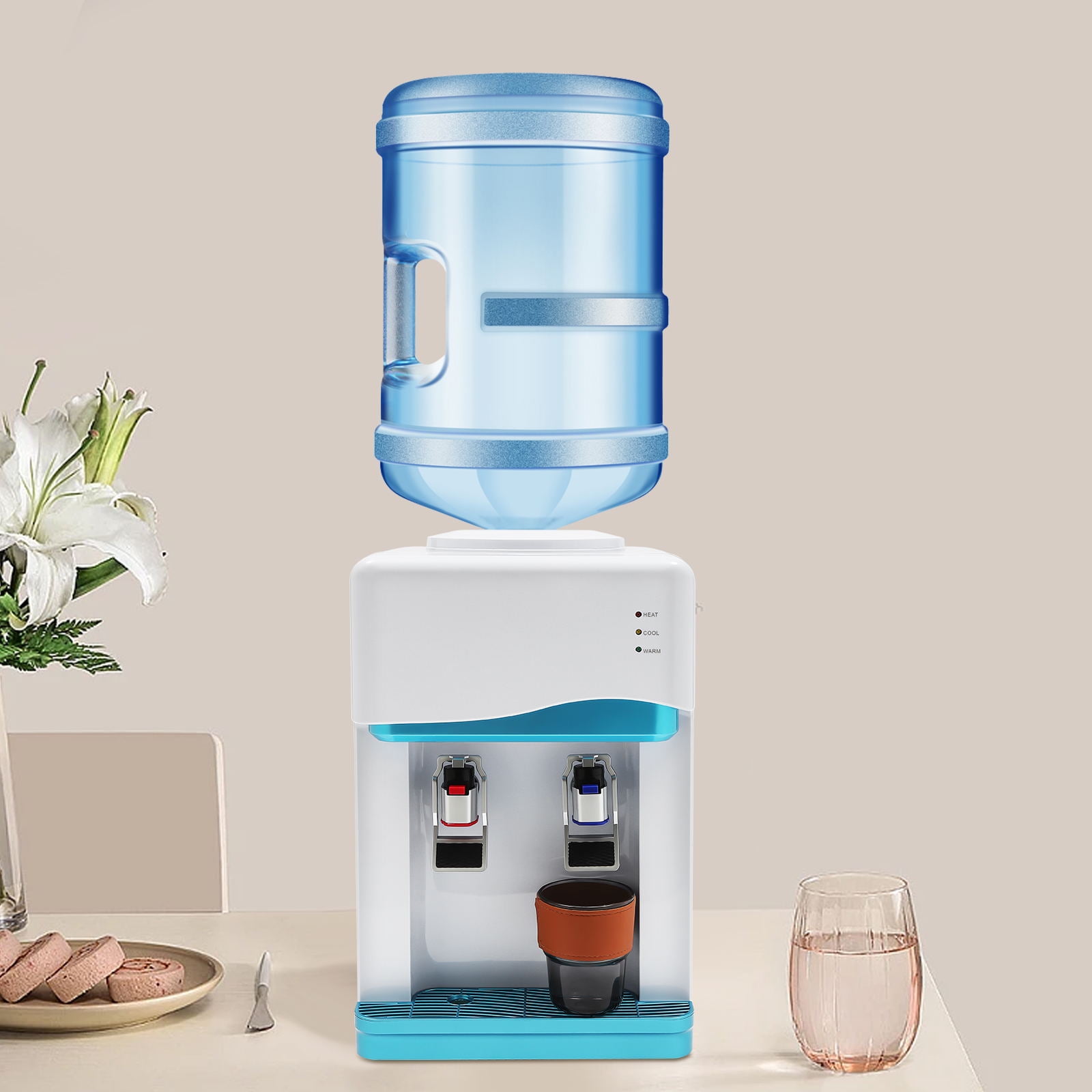 YIYIBYUS Desktop Water Cooler Dispenser Hot & Cold Water Dispenser with