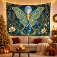 thumbnail image 3 of Fantasy Moth with Full Moon in a Starry Night Valley, Mystical Celestial for Nature Lovers, Botanical Wall Art, Housewarming Gift, Tapestry Wall Hanging for Bedroom and Living Room, 3 of 7