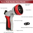thumbnail image 2 of Garden Hose Nozzle, Heavy Duty Metal Water Hose Nozzle with 7 Adjustable Spray Patterns, High Pressure Hand Sprayer with Flow Control, Best for Watering Plants & Lawns, Washing Cars & Pets, Red, 2 of 14