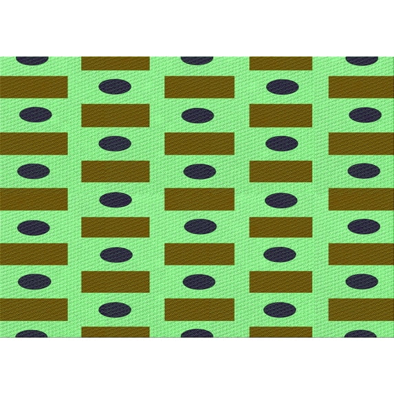 Ahgly Company Indoor Rectangle Patterned Stoplight Go Green Area Rugs, 2' x 5'