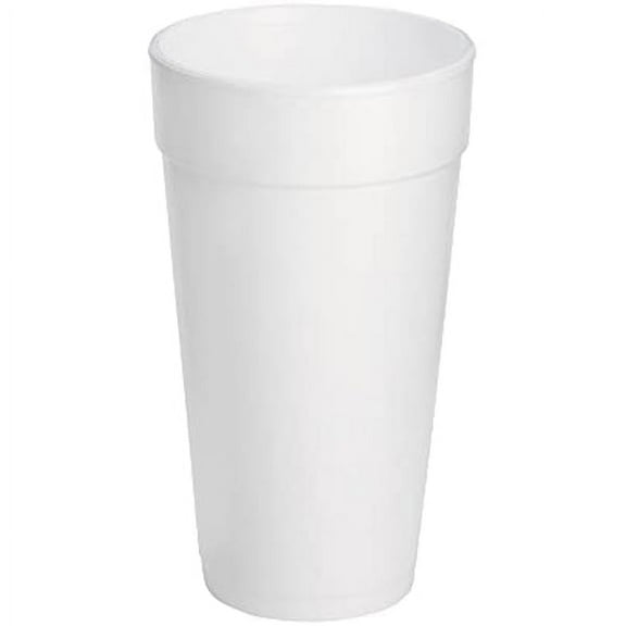 wangc123 20J16 3.7" Top and 2.4" Bottom Diameter, 6.1" Height, 20 Oz Big Drink Foam Cup (Case of 500), White