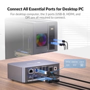 v AV Access Docking Station KVM Switch Dual Monitor for Laptop & Desktop - USB C Charge, Full Aluminum, KVM Switcher for 2 PCs with Ethernet, EDID, 4K@60Hz/2K@144Hz/1080P@240Hz, 3xUSB 3.0(iDock-C10)