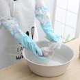 thumbnail image 5 of Eguiwyn Kitchen Hand Protection Products Rubber Cleaning Gloves with Lining Household Thickening Pwaterproof Kitchen Dish Washing Latex Glove F, 5 of 7