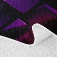 thumbnail image 5 of Castle Fairy Abstract Neon Square Quilt Full 3-Piece,Minimalism Glowing Geometric Full Bedspread Sets,Purple Pink Black,1 Coverlet and 2 Pillowcases, 5 of 7