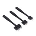 thumbnail image 3 of Fugacal DIY Leather Row Punch Tool,3Pcs Prong Punch Tool Set Fast Punching Various Sizes High Strength Professional Design DIY Leather Row Punch Tool,Leather Black Row Punch Set, 3 of 8