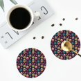 thumbnail image 4 of Yiaed Cute Animal Print Leather Coasters for Drinks - Cup Coasters Coffee Table Kitchen Table Bar, Home & Office Gifts Handmade Drink Coasters-Round Shape, 4 of 6