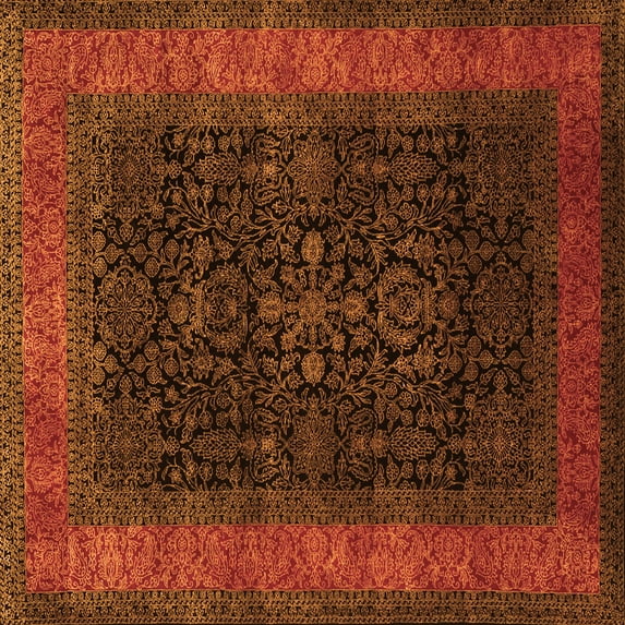 Ahgly Company Indoor Square Persian Orange Traditional Area Rugs, 5' Square