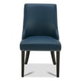 thumbnail image 3 of CHITA Upholstered Dining Chairs Set of 2 Kitchen Chairs, Full Back&Wood Legs, Faux Leather in Dark Blue, 3 of 7