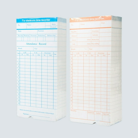 90pcs/ Pack Time Cards Timecards Monthly 2-sided 18 X 8.4cm For Employee Attendance Time Clock Recorder