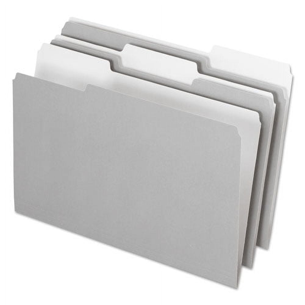 Interior File Folders, 1/3-Cut Tabs, Legal Size, Gray, 100/box | Bundle of 5 Boxes