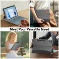 thumbnail image 5 of Fintie Case for Microsoft Surface Pro 12" (1st Edition, 2025) – Business Portfolio Cover with Multi-Angle Stand, Pocket & Stylus Holder, Compatible with Type Cover Keyboard (Gray), 5 of 9