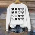 thumbnail image 2 of Women's Sweatshirts Solid Color Heart Graffiti Print Pullover Sweatshirt Long Sleeve Crew Neck Shirt Top Womens Blouse for Valentine's Day and Daily, 2 of 4