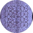 thumbnail image 1 of Ahgly Company Machine Washable Indoor Round Oriental Blue Industrial Area Rugs, 5' Round, 1 of 4