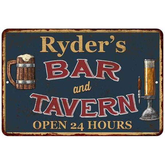 Ryder's Green Bar & Tavern Rustic Sign 8 x 12 High Gloss Metal 208120047353