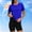 Blue plus size cold shoulder tops a1, variant on MORESEC Women Plus Size Short Sleeve Cold Shoulder Tops Round Neck Solid Casual Blouses Sun Protection Shirts Workout Tees Summer Vacation Clothes, Green L