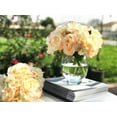 thumbnail image 2 of Enova Home Artificial Rose and Hydrangea Silk Flowers Arrangement in Clear Glass Vase with Faux Water (Blush), 2 of 5