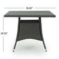 thumbnail image 5 of GDF Studio Healy Outdoor Wicker 5 Piece Dining Set with Cushion, Gray and Light Gray, 5 of 13