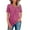 Hot Pink, variant on WHLBF Women's Plus Size Blouse Fashion V-Neck Short Sleeve Solid Long T-shirt Blouse Tops