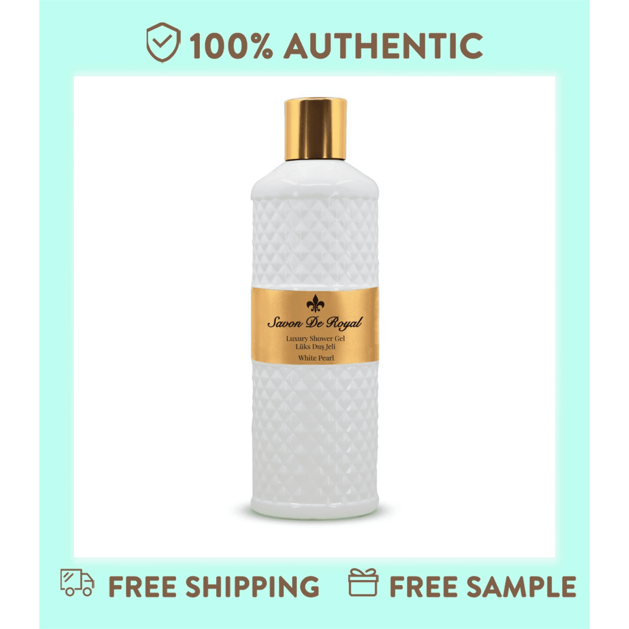 Savon De Royal Luxury Series White Pearl Shower Gel, Nourishing Body Wash for Smooth Skin, 16.9 Fl Oz (500ml) - 2 Pack