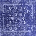 thumbnail image 1 of Ahgly Company Machine Washable Indoor Square Oriental Blue Industrial Area Rugs, 4' Square, 1 of 4