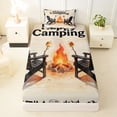 thumbnail image 3 of Erosebridal Teens Campfire Barbecue Twin Sheet Sets 3pcs,Happy Camping Bedding for Boys Girls,Super Cozy Room Decor, 3 of 5