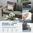 thumbnail image 5 of POTEBAN Aluminum Patio Furniture Set, Modern Metal Outdoor Sectional Sofa, Patio Conversation Sets with Side Table for Poolside, courtyard,Grey, 5 of 7