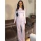thumbnail image 4 of Conjunto de Dos Piezas para Mujer, Estilo Casual, Ideal para Estar en Casa. Incluye Top de Larga Ligeramente Corto y Pantalón de Pierna . Rosa - S, 4 of 8