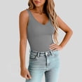 thumbnail image 7 of Only Moment V Neck Tank Tops for Women Polyester,Spandex Loose Fit Lightweight Sleeveless Camisole Light Ashy 2Xl, 7 of 7