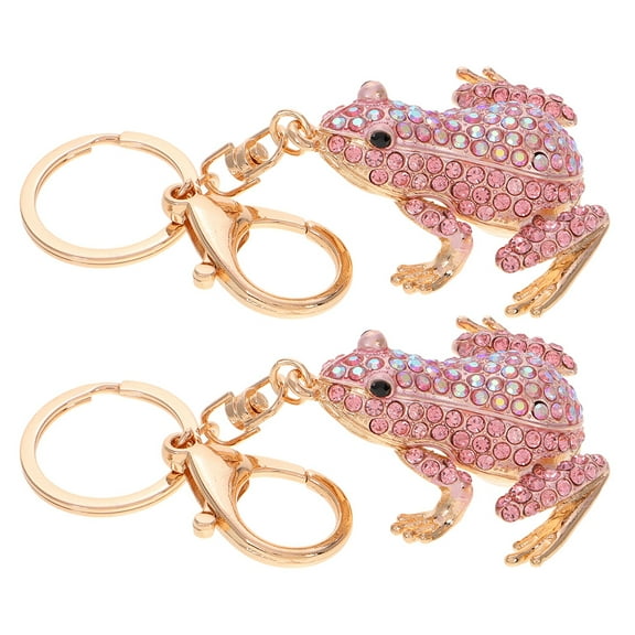 WHAMVOX 2 Pcs Bag Key Chain Pendant Jewelry Keychain Frog Sparkly Pink
