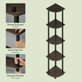 thumbnail image 4 of Furinno TURN-N-TUBE 5 Tier Corner Bookshelf in Brown Grain, 4 of 8