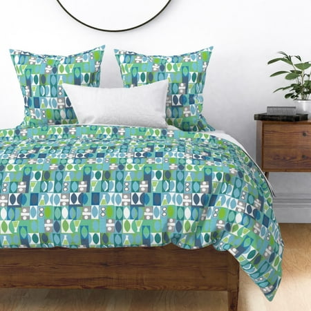 Mod Geekchic Nerdy Geek Chic Nerd Retro Science Sateen Duvet Cover