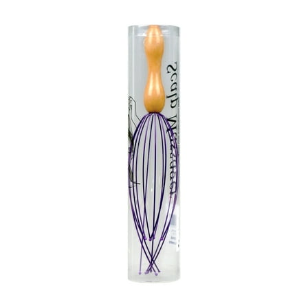 Wooden Scalp Massager, Stainless Legs, Purple