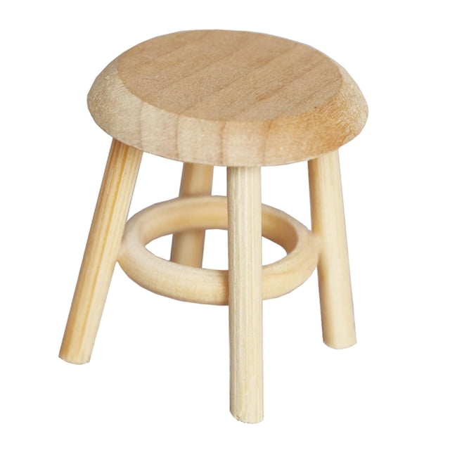1:12 muebles de comedor accesorios de taburete de madera maciza Zulema muebles de muñecas